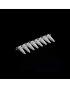 PCR 8-tube strips, 0.1 mL with flat caps, white