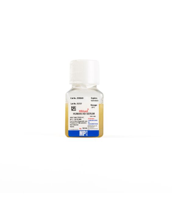 Serum, type AB, human, (HCV, HIV, HbsAG Free), heat inactivated, 100 mL