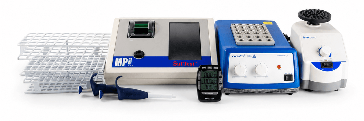 SafTest liquid platform for Free Fatty Acid, Malonaldehyde, Percent Fat, and Total Glycerin testing.